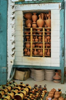 Oven for drying clay pots on the island of Rhodes                               