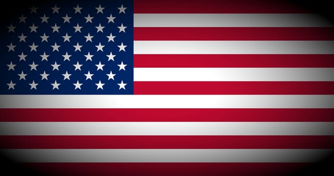Flag of the USA (United States of America) - isolated illustration vignetted