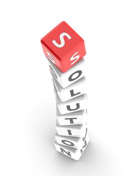 Solution puzzle word image with hi-res rendered artwork that could be used for any graphic design.