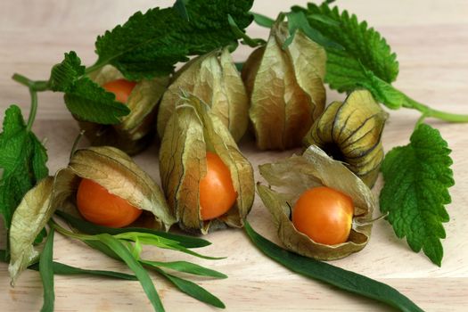 Macro photograph of Physalis peruviana.