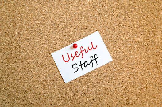 Sticky Note On Cork Board Background Useful Staff Concept
