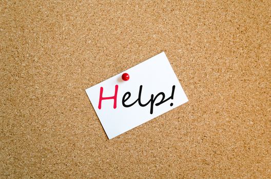 Sticky Note On Cork Board Background Help Concept