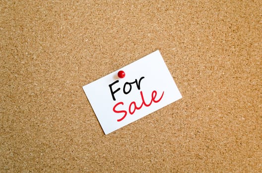 Sticky Note On Cork Board Background For Sale Concept