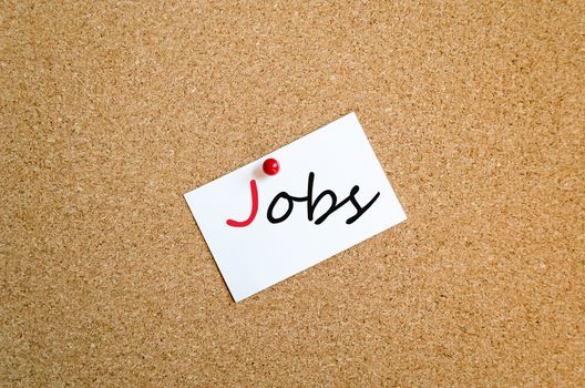 Sticky Note On Cork Board Background Jobs Concept