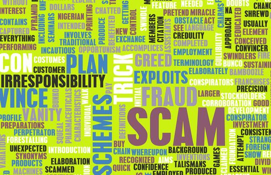 Scam or Scams Online on the Internet as Concept