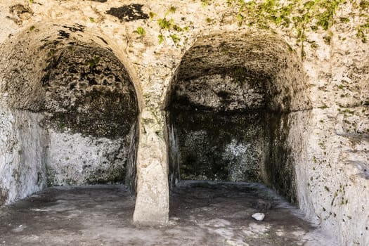 Ancient ruins of Greek Theater in Syracuse, Sicily, Italy