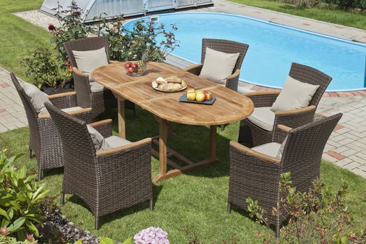 The Garden furniture by the pool