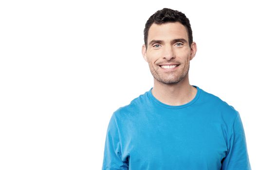 Casual man posing over white background