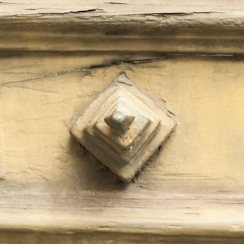 Detail embossed metal of an old door