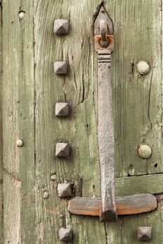 detail of an old door and mediaval