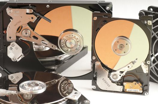 details of hard disk drive opened with evidence of the internal disk