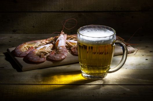 still life with beerand shrimps