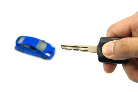 Keys to the car. White background.