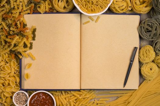 Italian Pasta - Blank Recipe Book pages with space for text