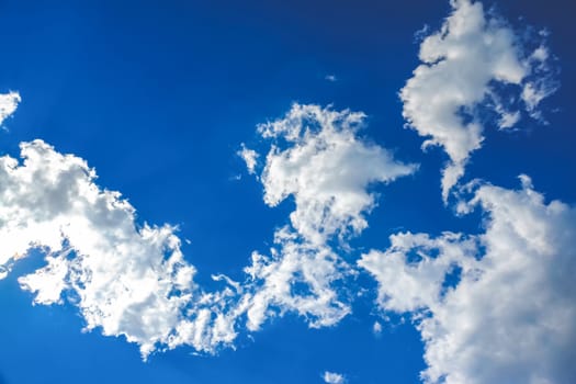 White clouds on blue sky background