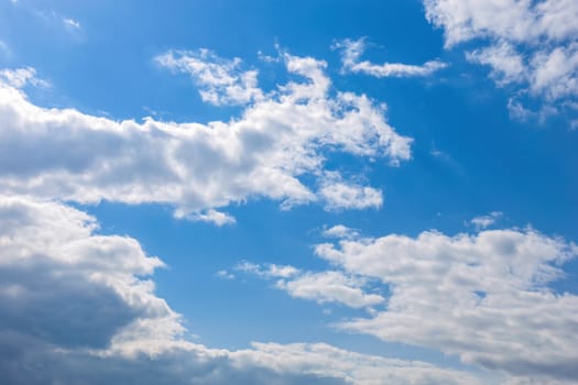 White clouds on blue sky background