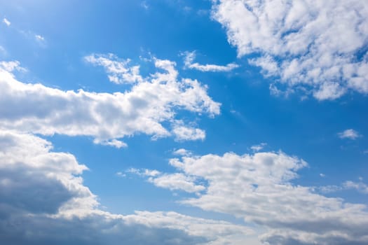 White clouds on blue sky background