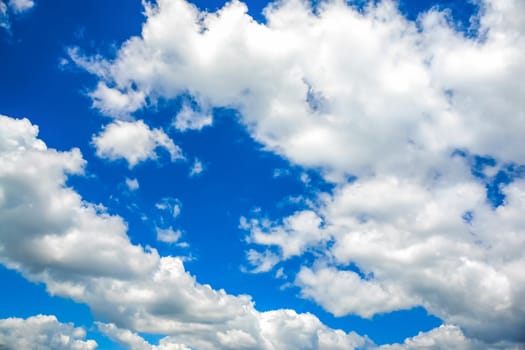 White clouds on blue sky background