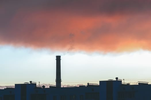 Clouds on sky background at sunset