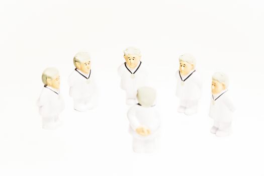 Doctors characters on white background. Medical negotiation or consulting concept
