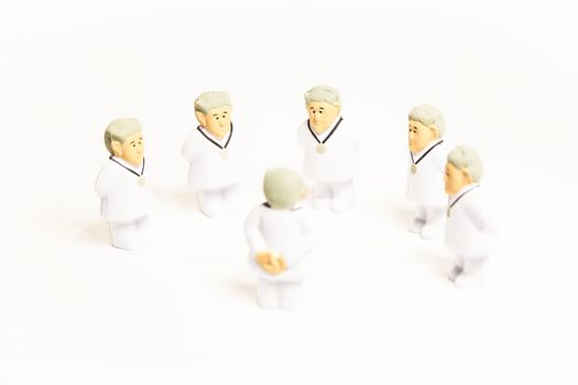 Doctors characters on white background. Medical negotiation or consulting concept