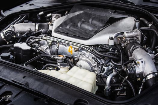 Sport car high tech powerful engine