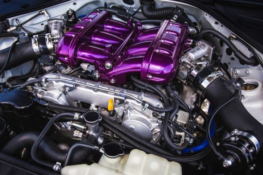 Sport car high tech powerful engine