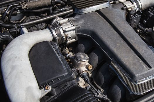 Sport car high tech powerful engine