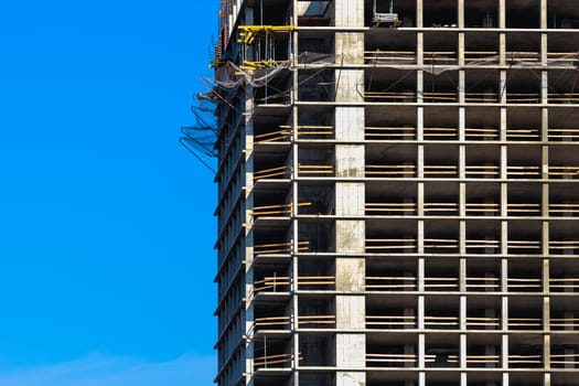 Building construction on blue sky background