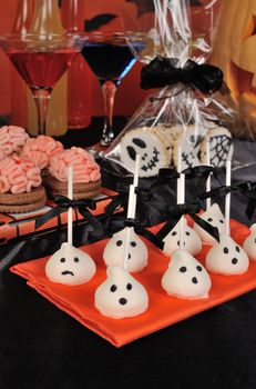 variety of sweets on the table in honor of Halloween