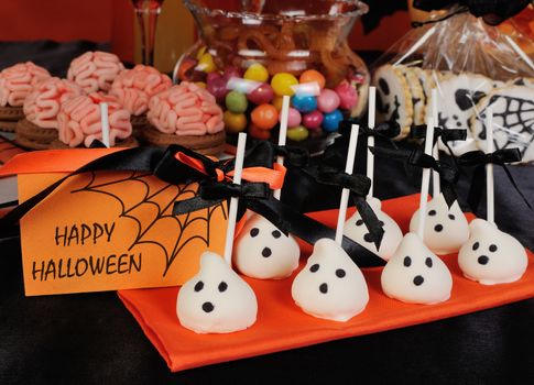 variety of sweets on the table in honor of Halloween