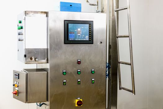 Control panel equipment on water conditioning or distillation room on pharmaceutical industry or chemical plant