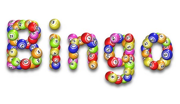 Illustration of the word Bingo made from bingo balls