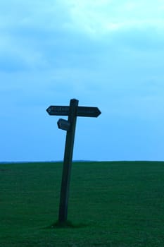 Lone signpost on the Chilterns Rideway in Buckinghamshire