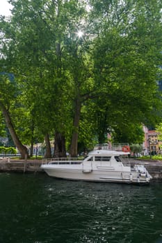 yacht in the harbor, Lake Garda, Italy