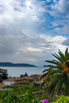 The view from the roof small old town on Lake Garda - Italy