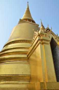 Wat Phra Kaew, Temple of the Emerald Buddha with blue sky Bangkok, Asia Thailand