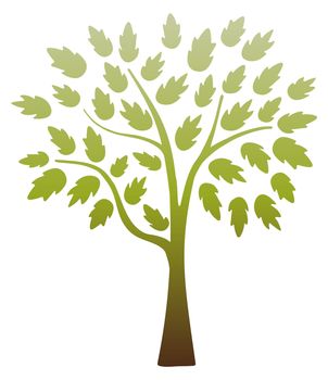 Illustration of an isolated brown and green tree