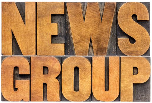 newsgroup word typography - isolated word abstract in letterpress wood type