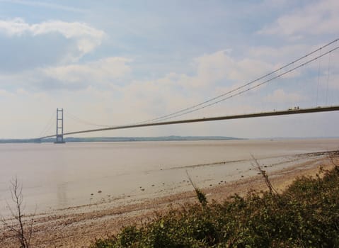 An image of the Humber Suspension Bridge in Yorkshire, England.