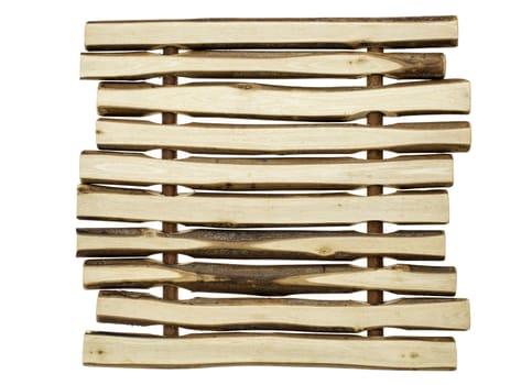 wood background abstract - trivet made of wooden sticks