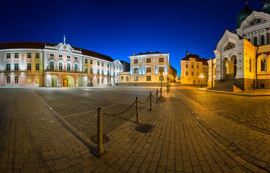 Lossi Plats Square and Alexander Nevski Cathedral in the Evening, Tallinn, Estonia