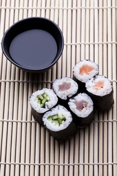 Sushi tasty traditional japanese food