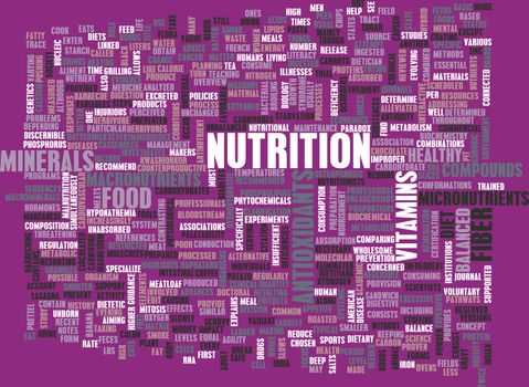 Nutrition Abstract as a Word Cloud Art