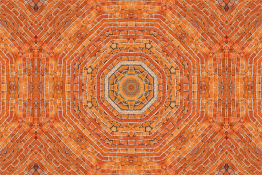 Brick wall kaleidoscopic pattern,background for design