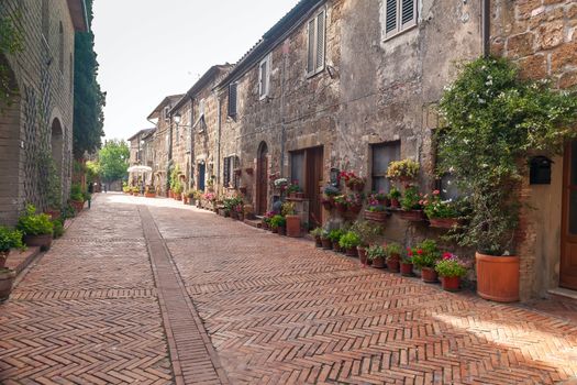 italian street in old  village Pitigliano, Tuscany, Italy, Europe