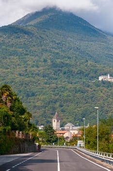 road on the island of Isola Bella. Northern Italy, Lake Maggiore