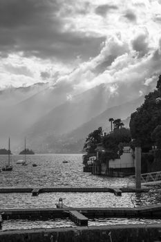 The view of  the Lago Maggiore in  Italy