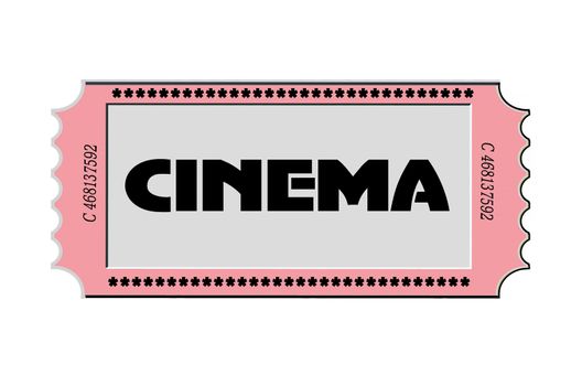 Rasa Vintage ticket with inscription Cinema.