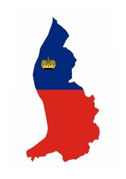 liechtenstein country flag map shape national symbol